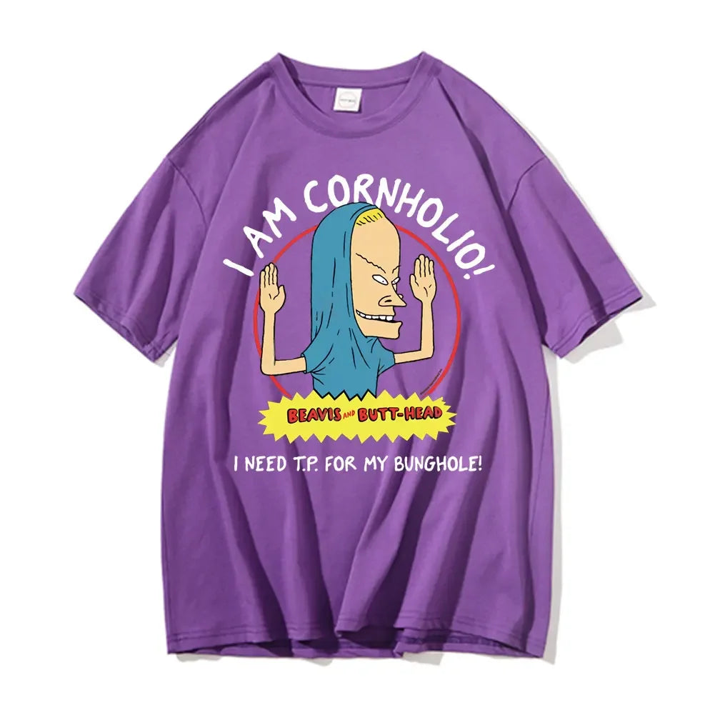 I Am Cornholio T-shirt Beavis Scary Art Gift Men Tee Short Sleeve Beavis and Butt Head T Shirt I Need T P for My Bunghole Tshirt