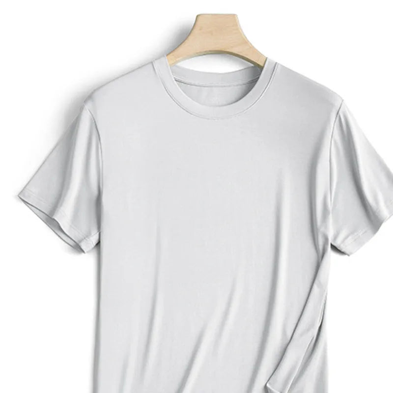 94% Modal 6% Spandex Summer Short Sleeve T-shirt Men Crew Neck Solid Color Casual Underwear Brand High Quality Mens Clothing New