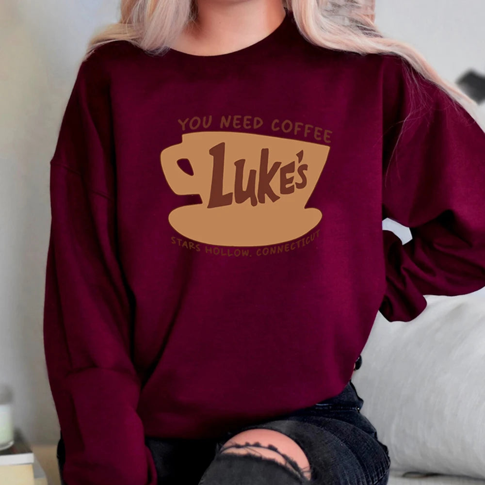 Stars Hollow Sweatshirt Lukes Coffee Shirt Retro Luke's Diner Shirt Tv Show Sweater Stars Hollow Pullover Sweatshirt Fans Gift