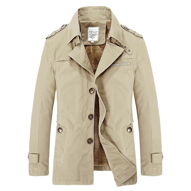 2022 Brand Business Casual Long Section Winter Jacket Men Trench Coat Fashion Windbreaker Mens Overcoat Warmth Plus Size M-5XL