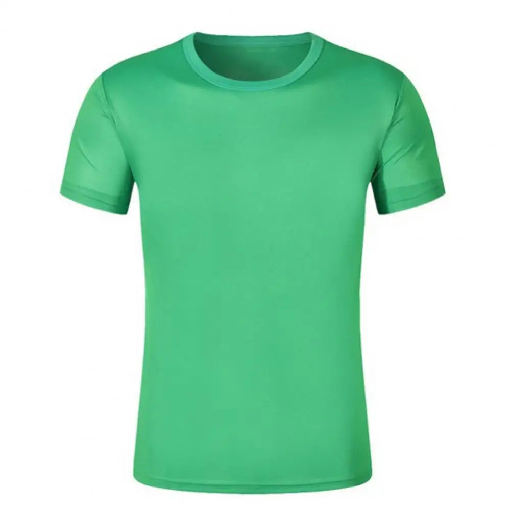 Quick drying T-shirt Unisex Short Sleeve Sport T Shirt Trainer Running T-Shirt Solid Color Breathable Women Men Tee Top S to 4XL
