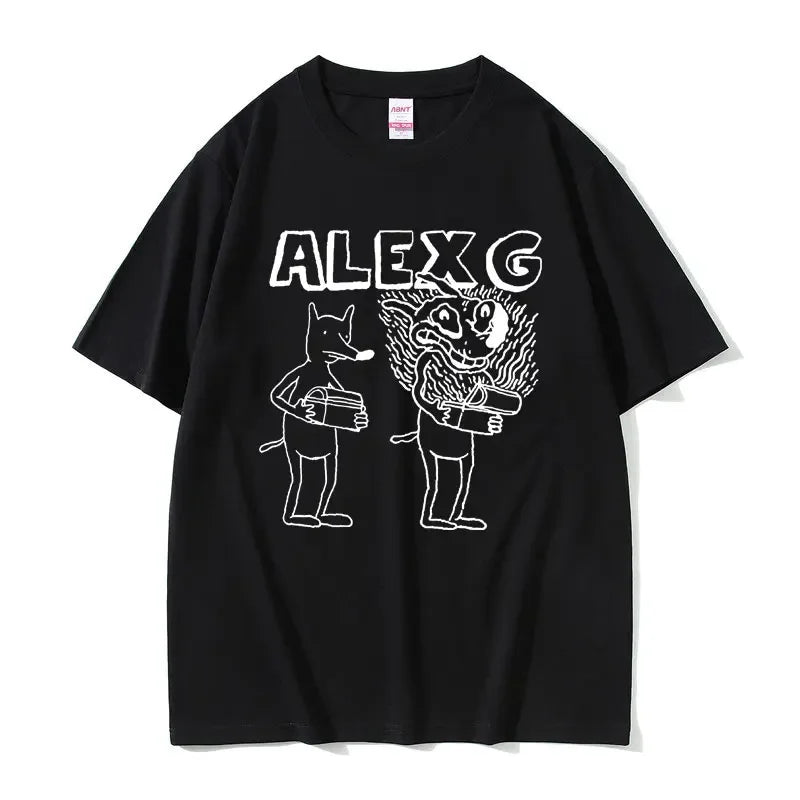 Singer Alex G Print T-shirt Male Summer Casual Tees Short Sleeve Men Women Fashion FunnyTshirt Unisex Vintage T Shirt