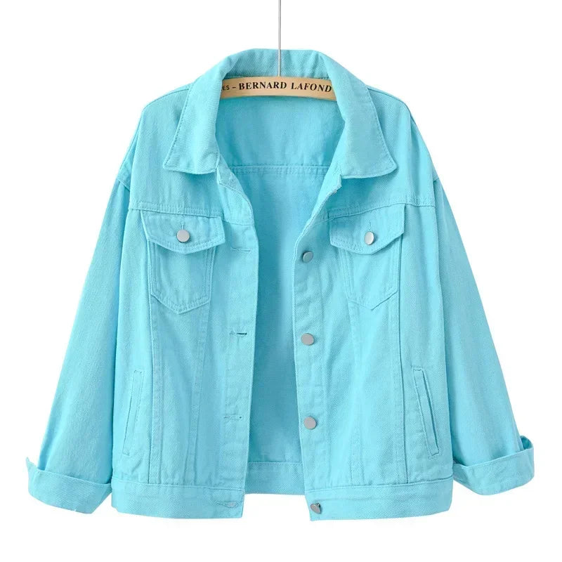Denim Jacket Women Jeans 2025 Jean Jackets for Women Coat Veste Femme Purple White Yellow Mujer Red Pink Blue Black 3xl 4xl 2025