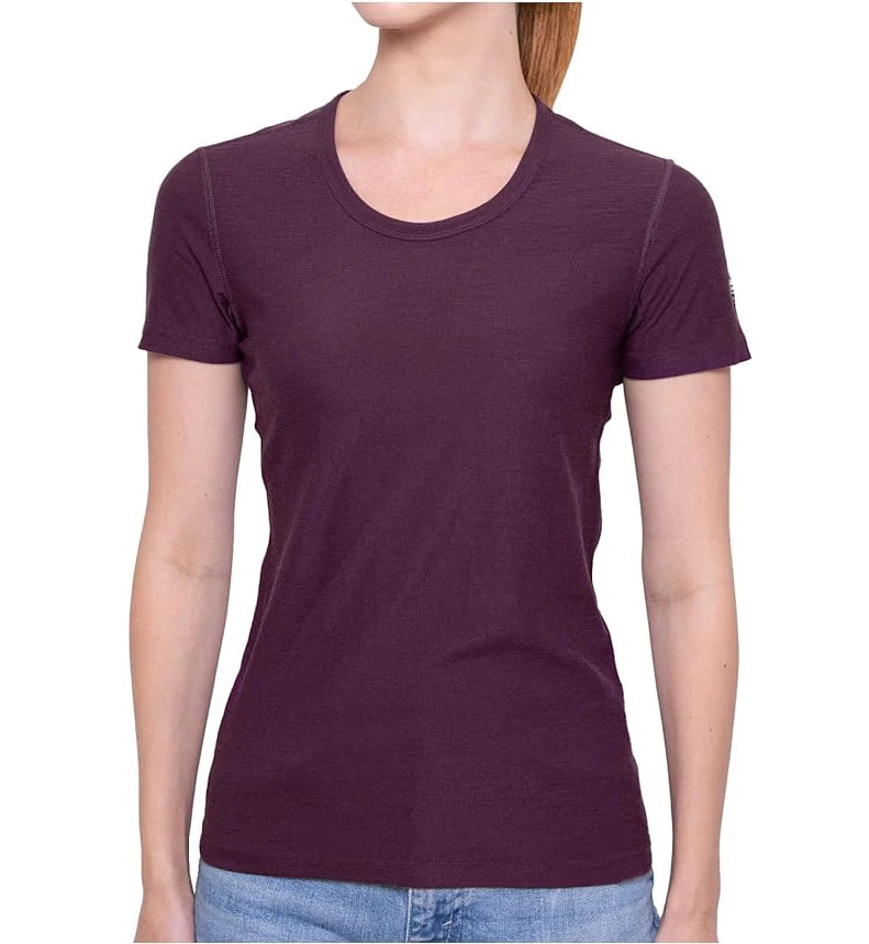 100% Merino Wool T Shirt Women Merino Wool 160G Lightweight Tech Tee Crew Neck Base Layer Women Undershirt Wicking Breathable