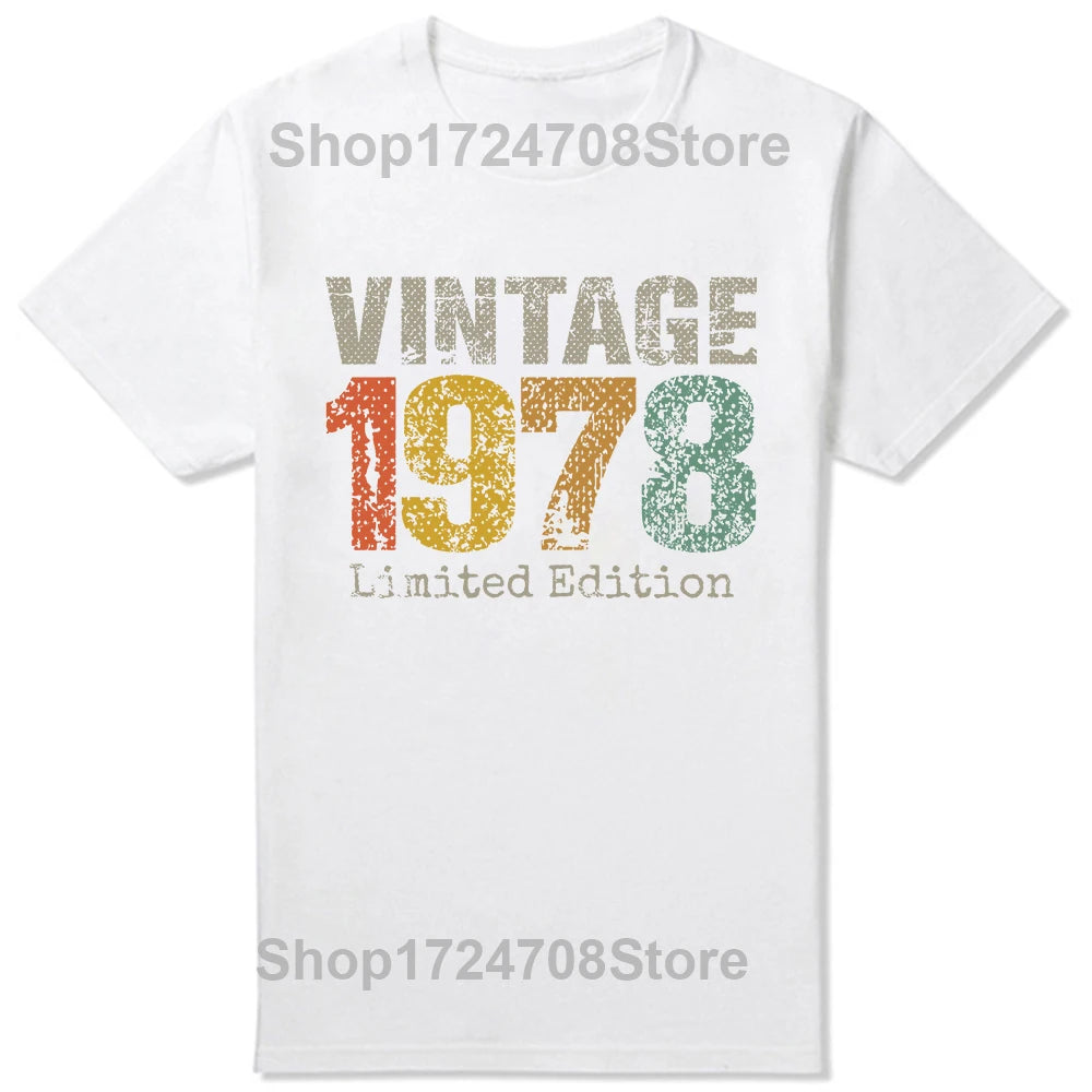 Classic 1978 Vintage Birthday Cassette Est 1978 Edition T Shirts Summer Graphic Cotton Streetwear Short Sleeve Gifts T-shirt