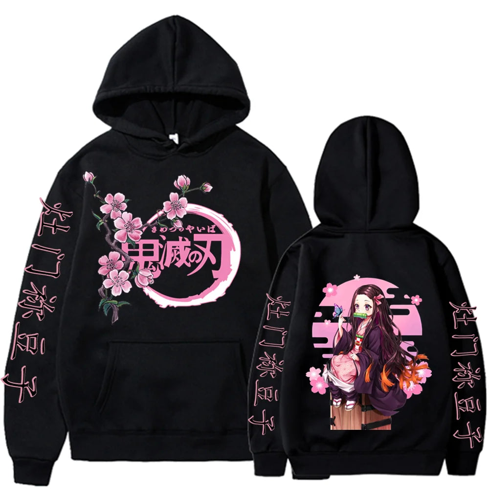 Kamado Nezuko Graphic Print Hooded Anime Demon Slayer Streetwear Men Women Hoodies Oversized Sweatshirt Harajuku Unisex Pullover