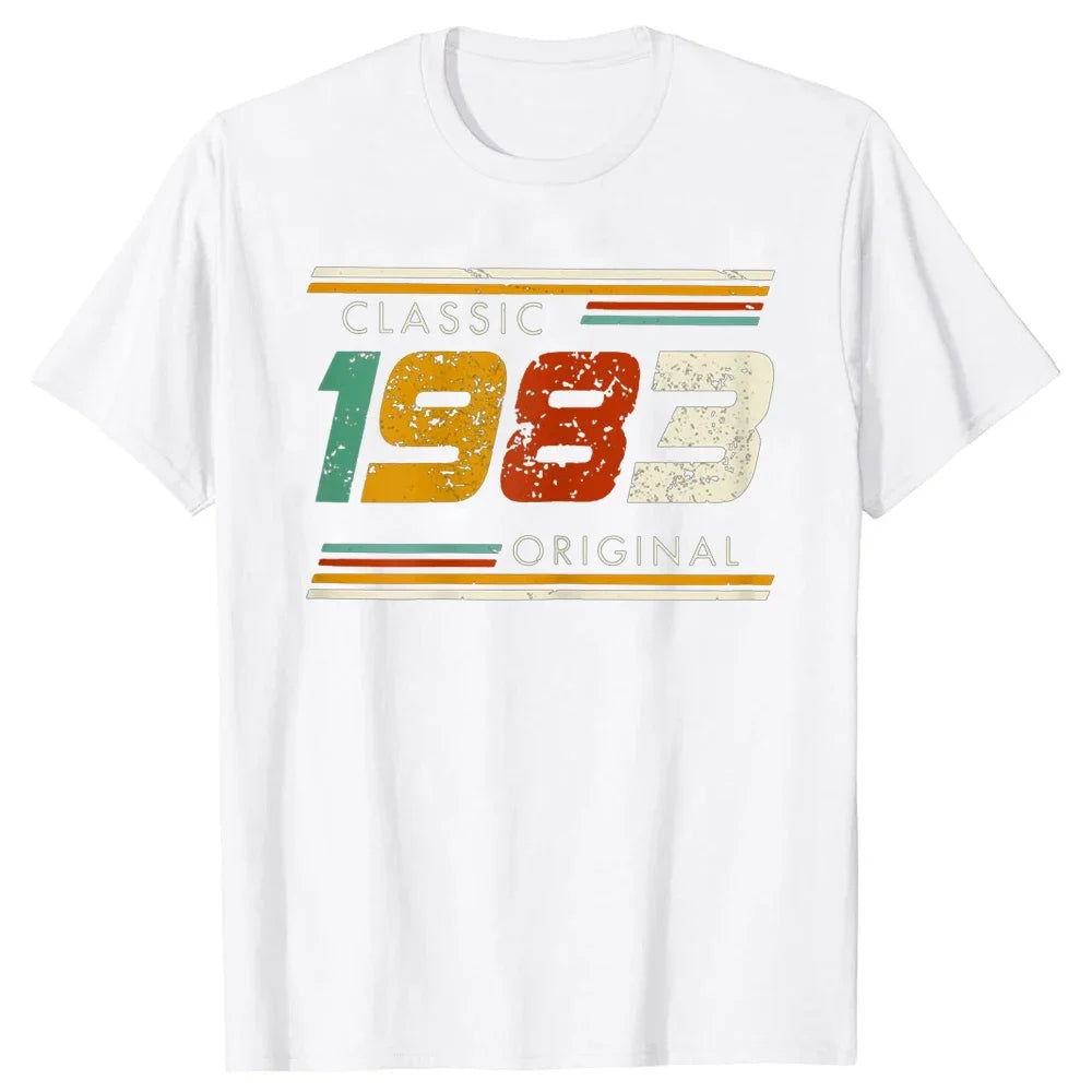 41 Years Old Made in 1983 Classic Original Vintage  T Shirt for Men Father Days Gift Idea Classic Accessories TShirt Cotton Tees