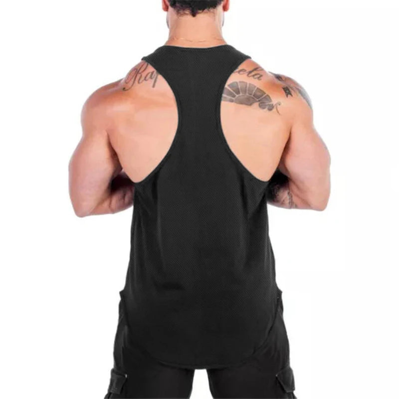 Trendy Personality Funny XX Smile Face Gym Fitness Vest Men Bodybuilding Sleeveless Tank Tops Mesh Quick Dry Racer Back T-Shirt