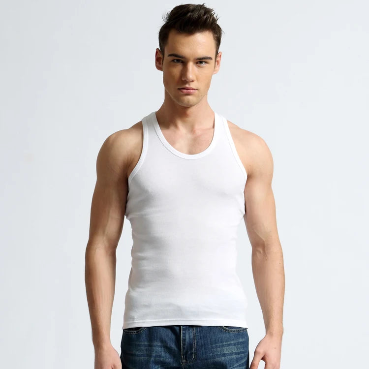 Men's Underwear Cotton Tank Top Men High Quality Bodybuilding Singlet Sleeveless Slim Fit Vest Men Tank Tops