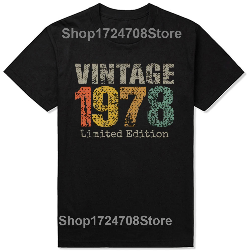 Classic 1978 Vintage Birthday Cassette Est 1978 Edition T Shirts Summer Graphic Cotton Streetwear Short Sleeve Gifts T-shirt