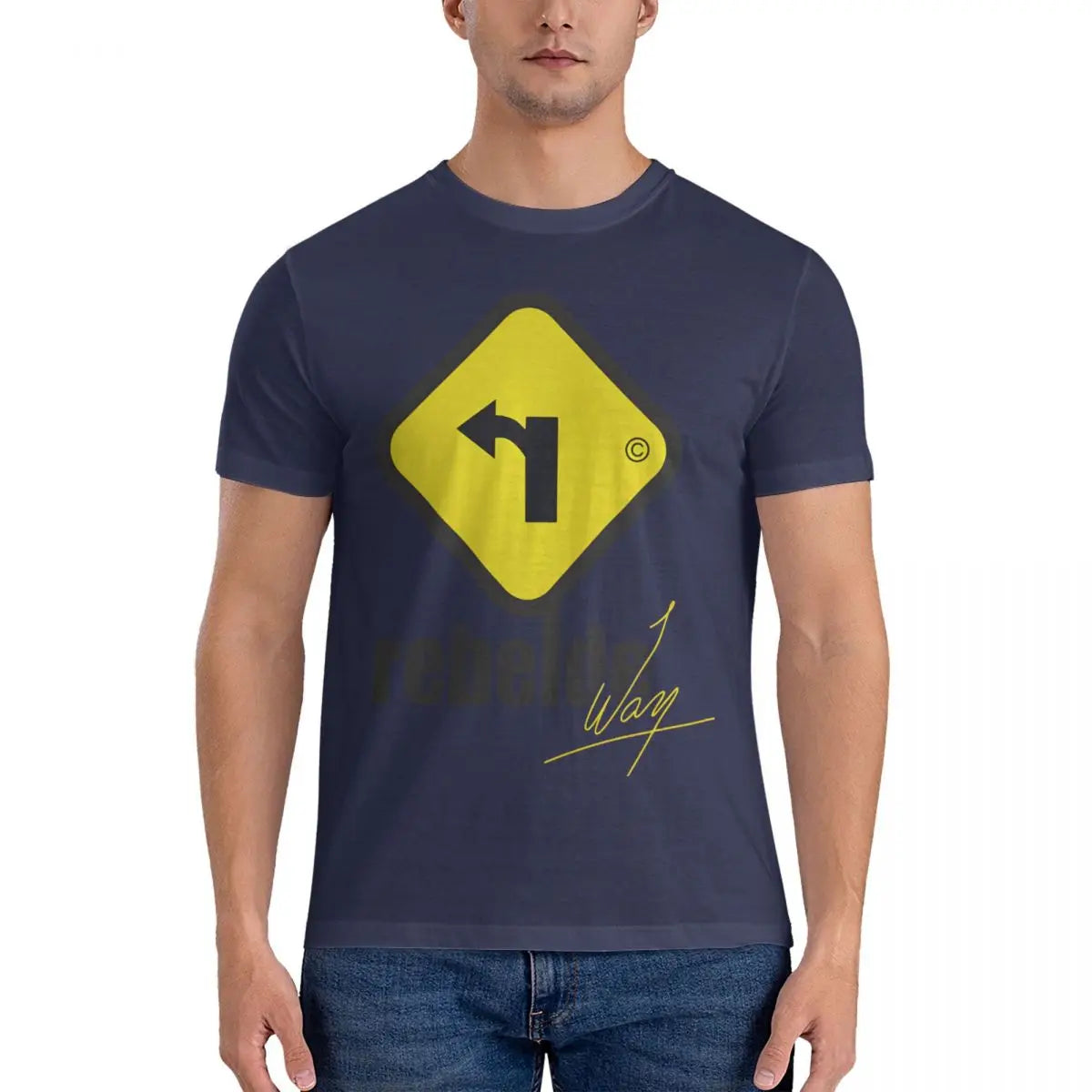Way T-Shirt for Men Rebelde Vintage Pure Cotton Tee Shirt Round Collar Short Sleeve T Shirt Birthday Present Clothing