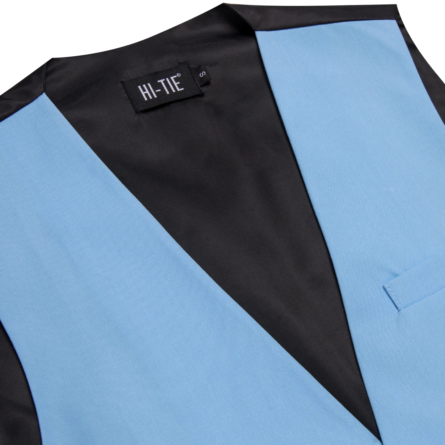 Hi-Tie Sky Blue Men's Silk Vest New Solid Slim Waistcoat Neck Tie Hanky Cufflinks Brooch Set for Men Suit Wedding Party Designer