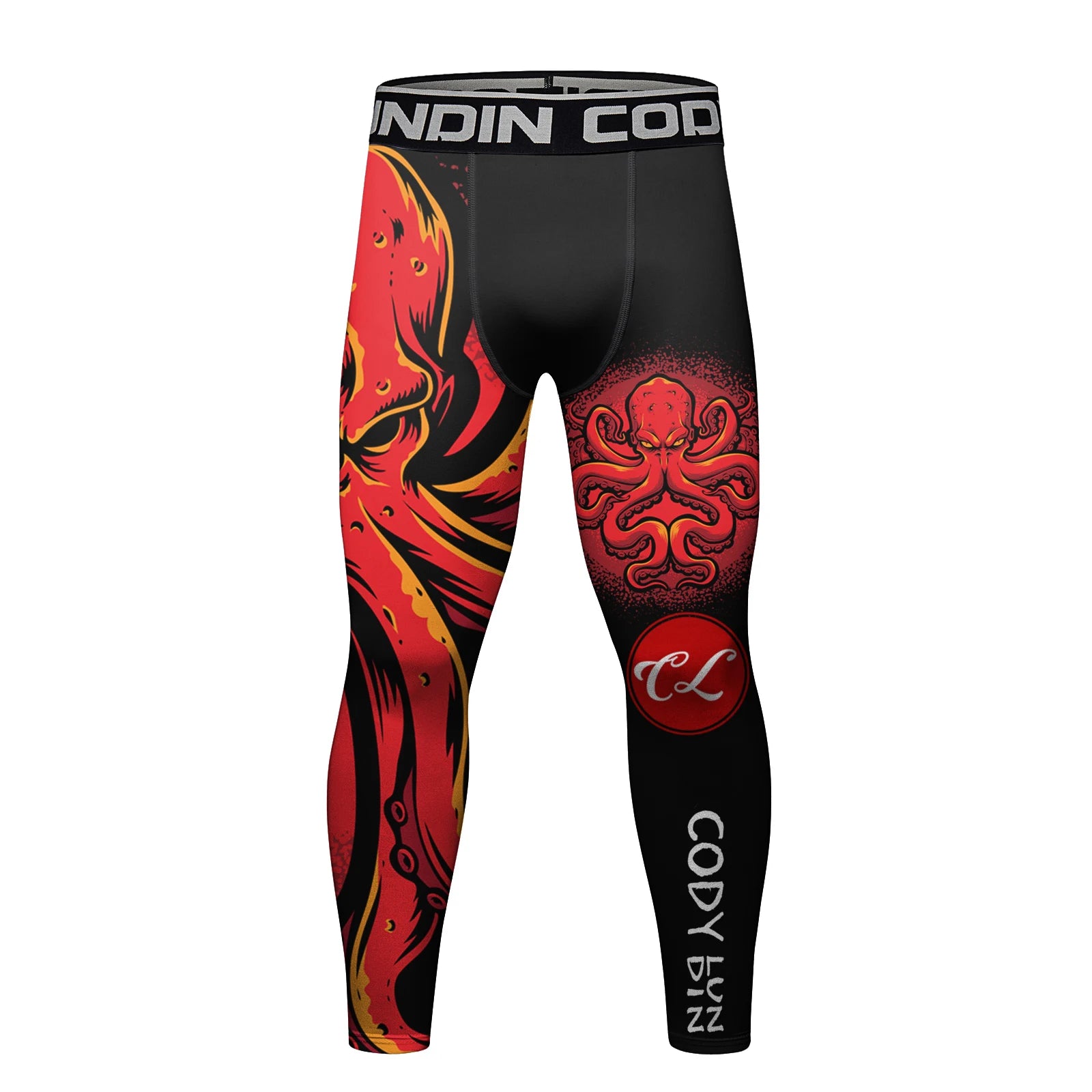 Cody Lundin Men's Jiu Jitsu Spats Stappling Compression Tights Pant Training BJJ No Gi Grappling Leggings Gym Fitness Trousers
