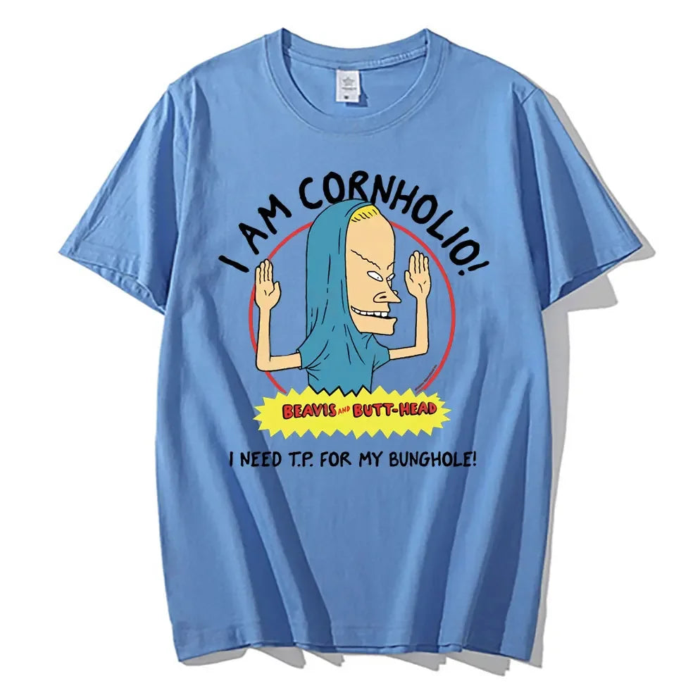 I Am Cornholio T-shirt Beavis Scary Art Gift Men Tee Short Sleeve Beavis and Butt Head T Shirt I Need T P for My Bunghole Tshirt