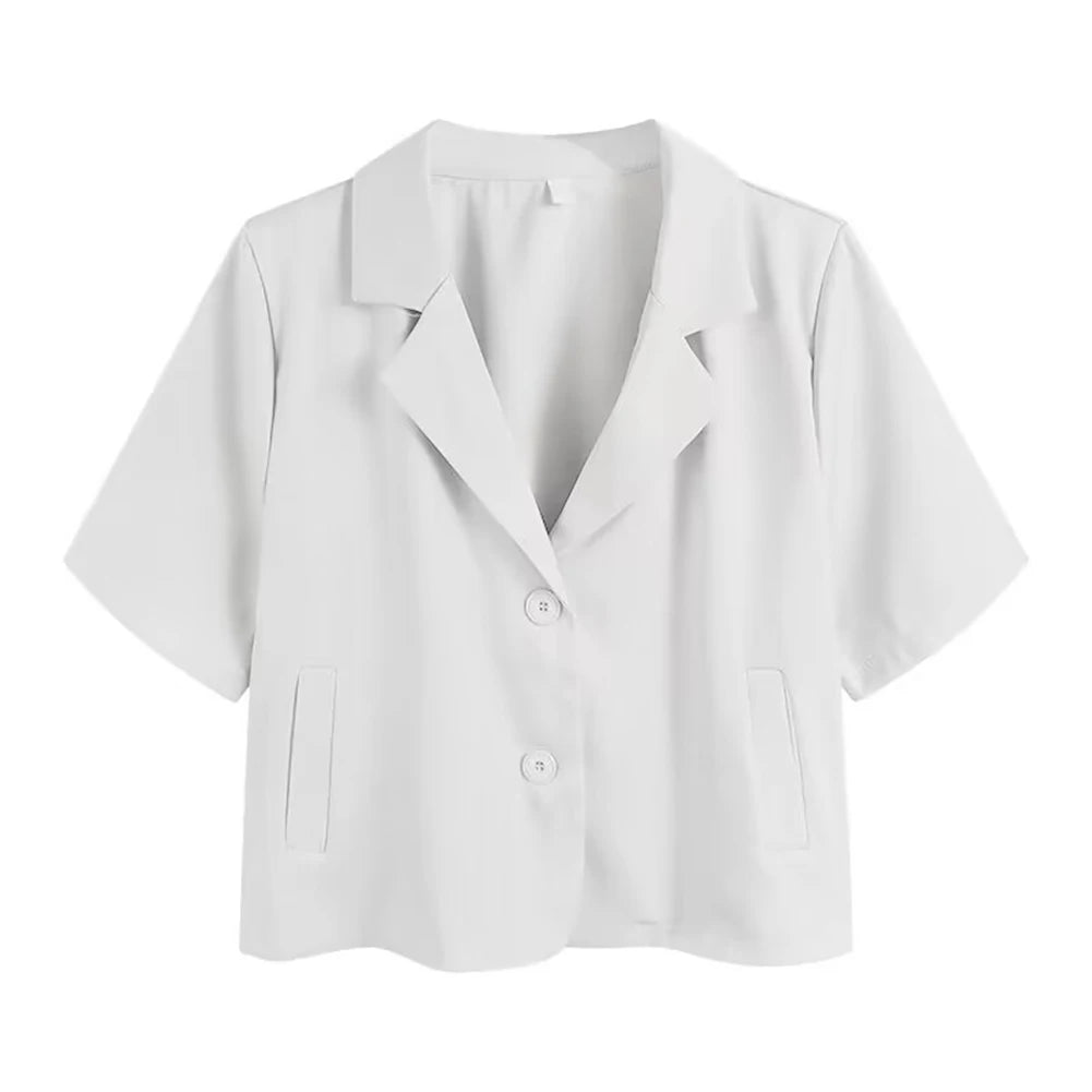 Summer Blazers Women Simple Leisure Loose Korean Style Youth Single Breasted Ladies Temperament Simple Fashion Classic