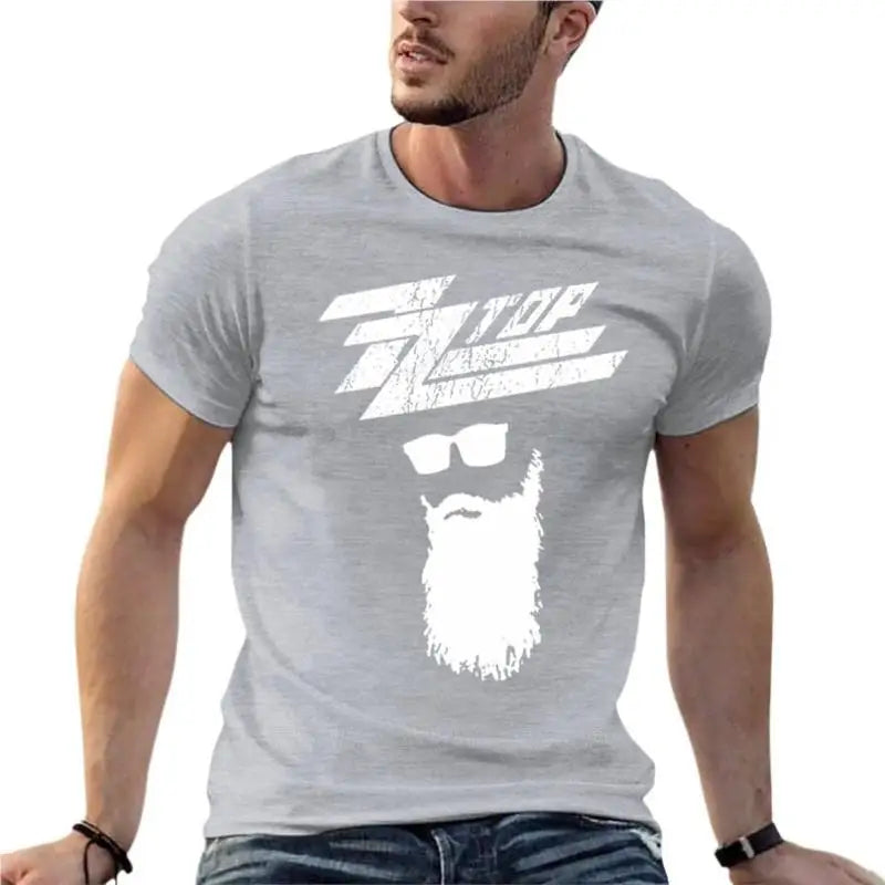 Zz Top Rock Band Logo Oversize T Shirt Summer Men Clothing  Cotton Streetwear Big Size Top Tee