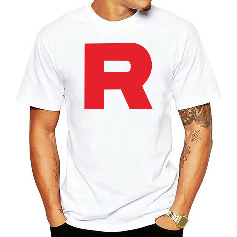 New Team Rocket Pokem3On Anime Cartoon Men's White T-shirt High Quality Printing Eu Size XS To 5Xl Tee Shirts