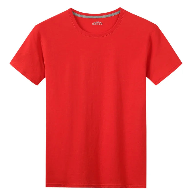 Summer New Men's 100% Cotton T-Shirt Solid Color Soft Touch Fabric Men's Basic Tops Tees Casual Men Clothing Fashion Tops Tees