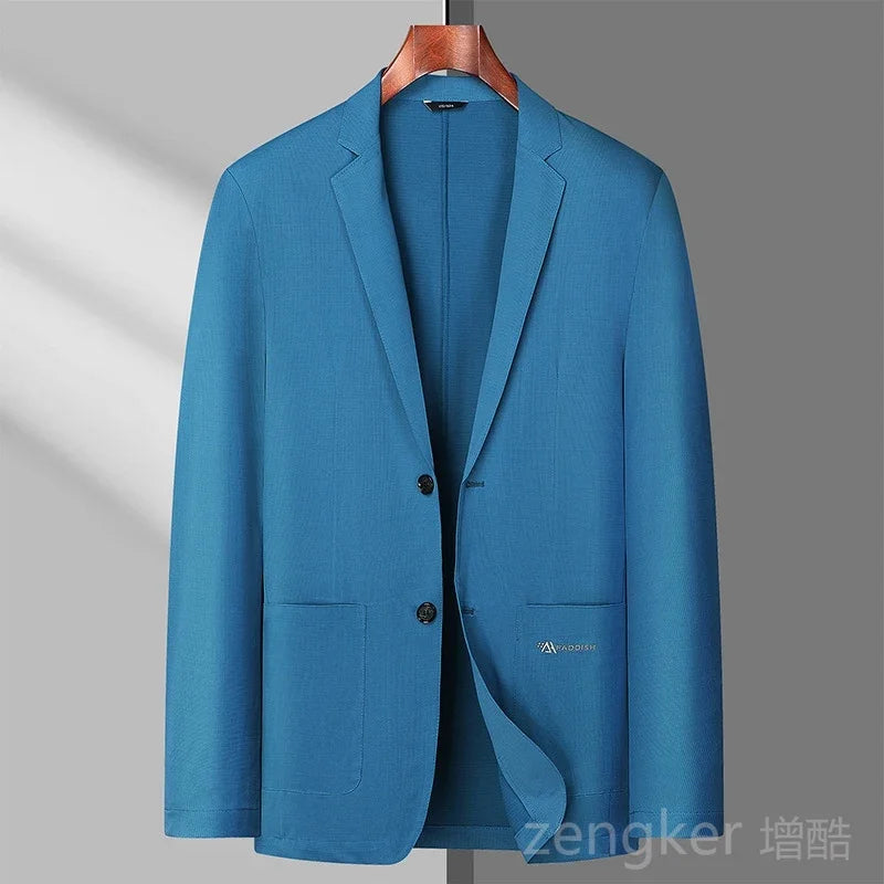 Summer Thin men blazer Ice Silk Breathable Stretch Casual Suit 7XL Plus Size Suit Jacket 8XL 6XL Lightweight blazers for men