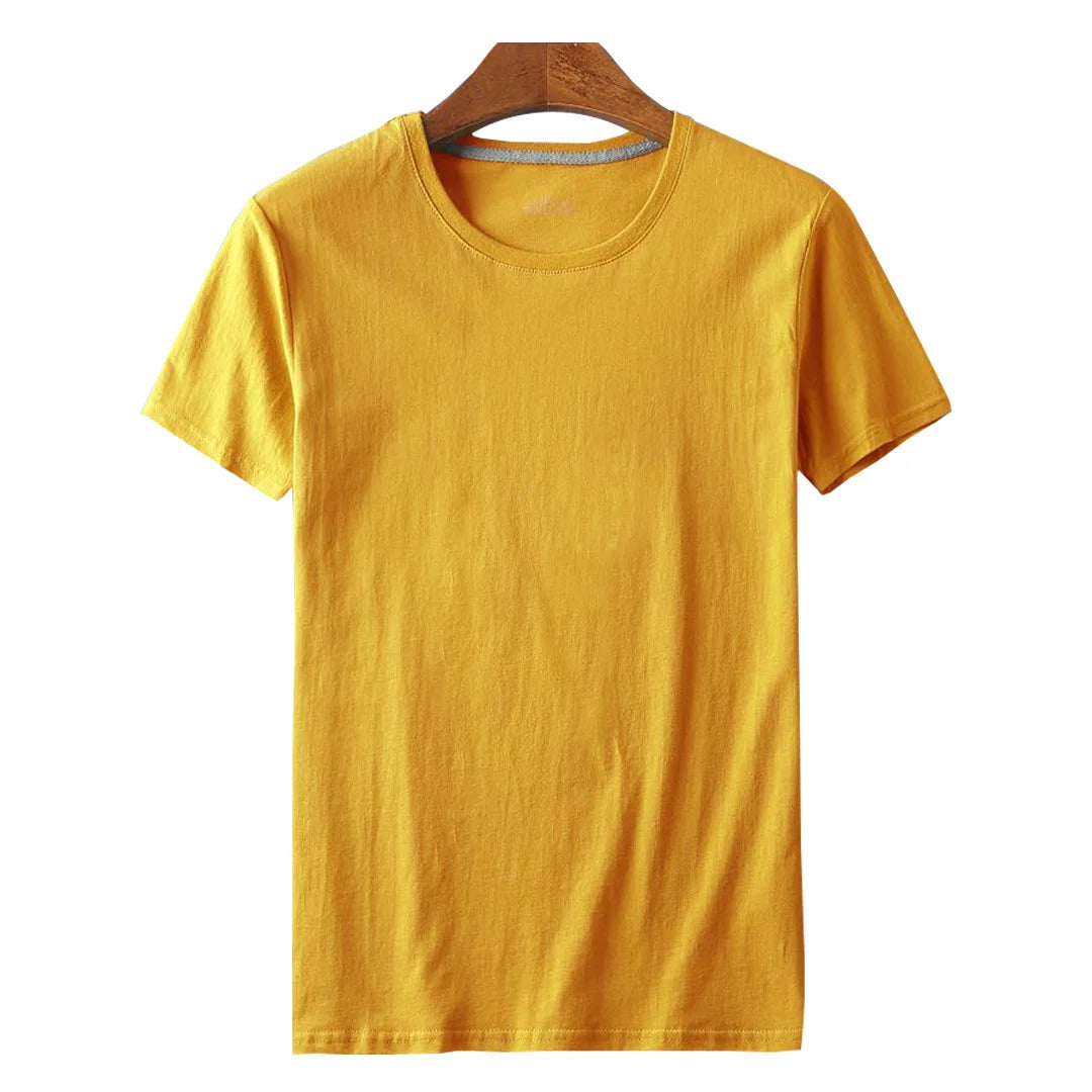 Summer New Men's 100% Cotton T-Shirt Solid Color Soft Touch Fabric Men's Basic Tops Tees Casual Men Clothing Fashion Tops Tees