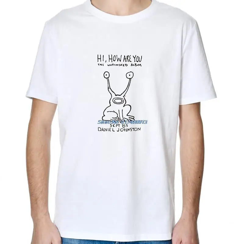Hi How Are You As Worn By 80s Retro Graphic T Shirts Oversized O-Neck T-Shirt Cotton Short Sleeve T-Shirts White Man T Shirt