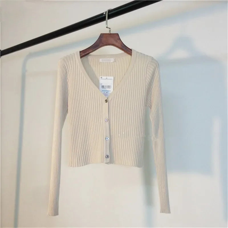 Neploe Spring Newly Patchwork Women Cardigans 2025 Fashion Slim Ladies Knitted Sweater Long Sleeve Buttons Sweaters 65057
