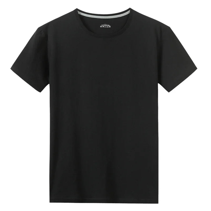 Summer New Men's 100% Cotton T-Shirt Solid Color Soft Touch Fabric Men's Basic Tops Tees Casual Men Clothing Fashion Tops Tees