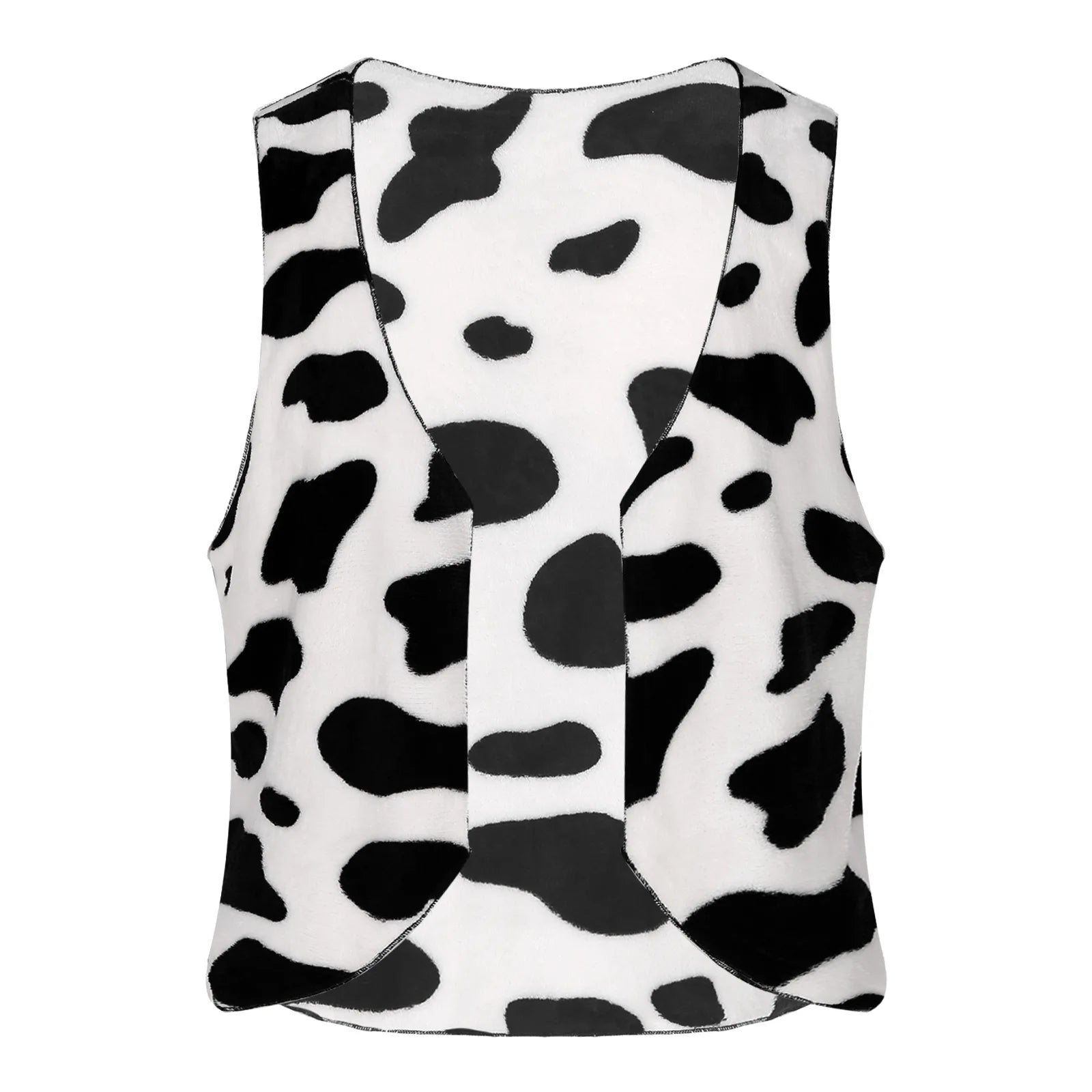 Men Cow Print Open Front Coat Jacket Vest Halloween Festival Hippie Costume Cowboy Cardigan Cosplay Party Fancy Dress Up