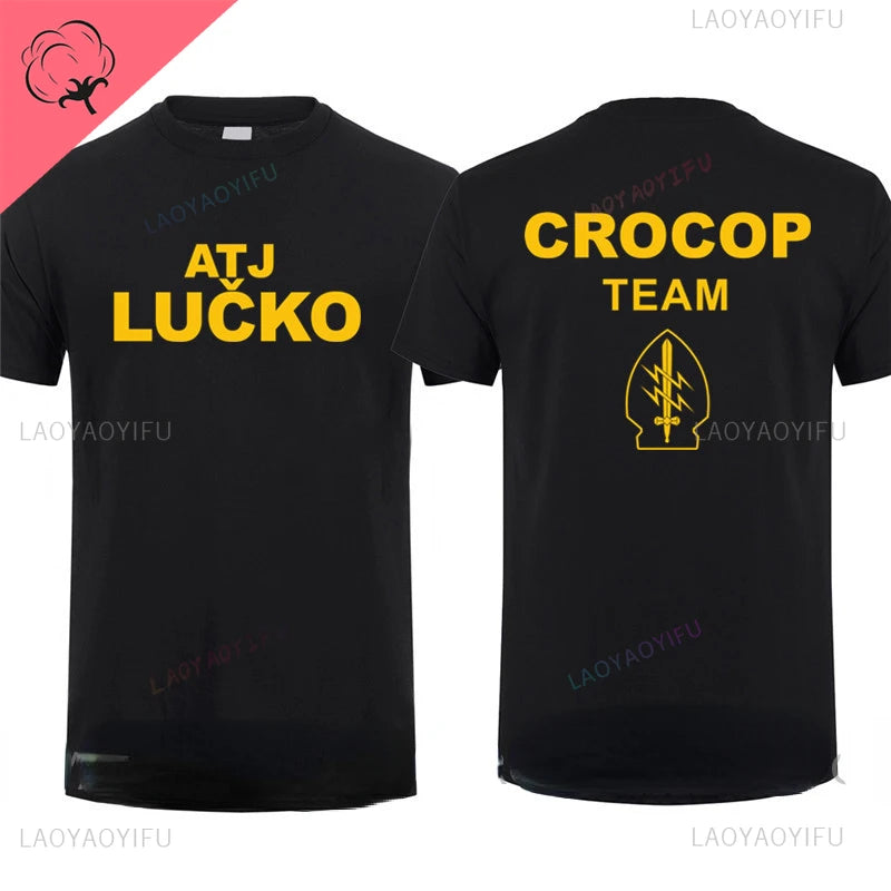 ATJ LUCKO Croatian Counter Terrorism Special Unit Force Tshirt Man Men Short Sleeved Tops Tee Shirt Summer Cotton Short Sleeve